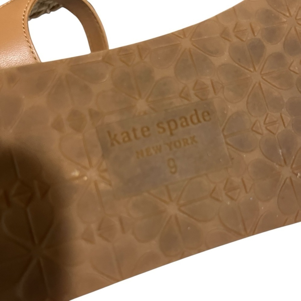 Kate Spade Picnic Platform Sandal Size 9 Ankle Strap Leather - Picture 10 of 12